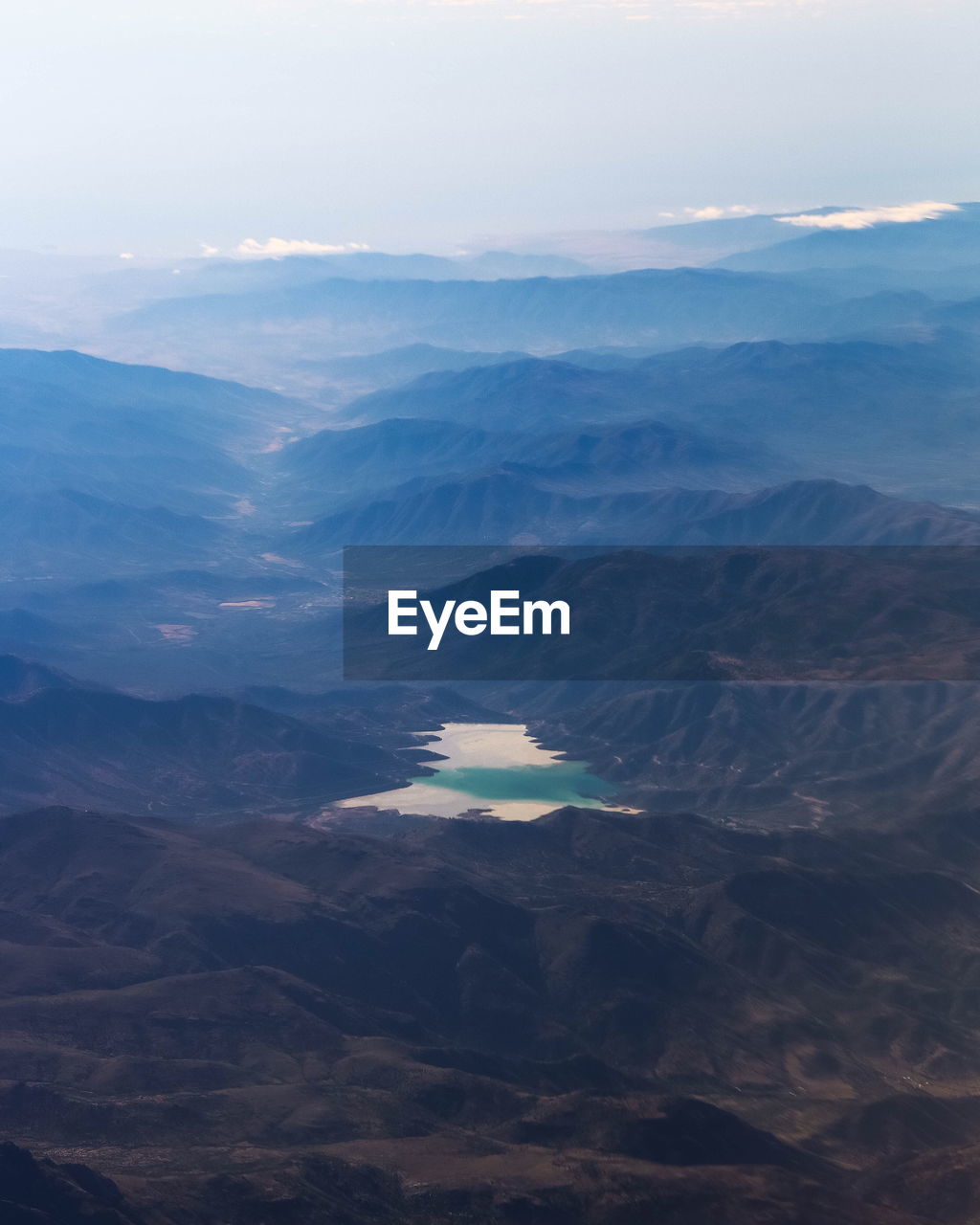 High angle view of mountain range