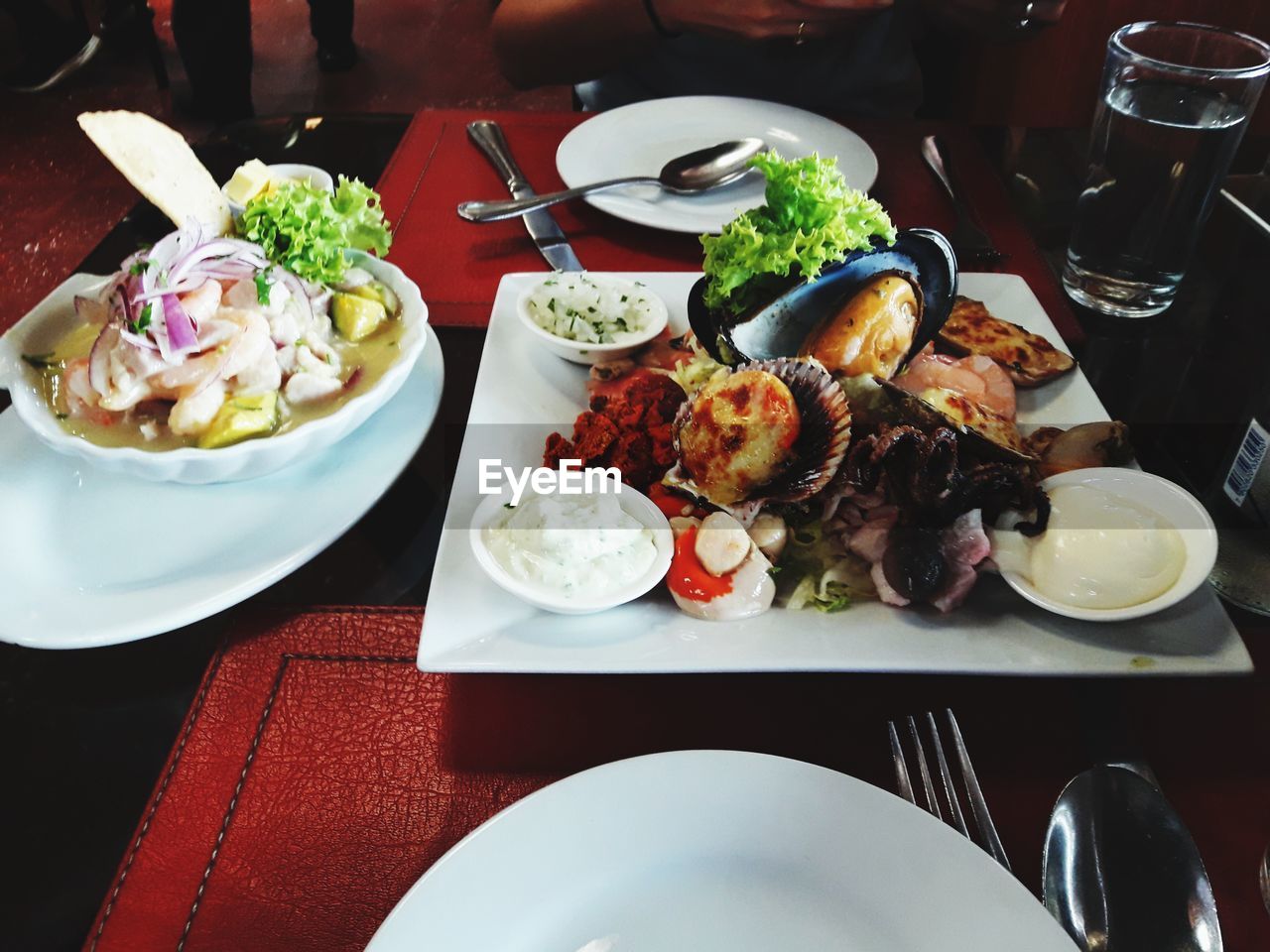 HIGH ANGLE VIEW OF MEAL SERVED IN PLATE