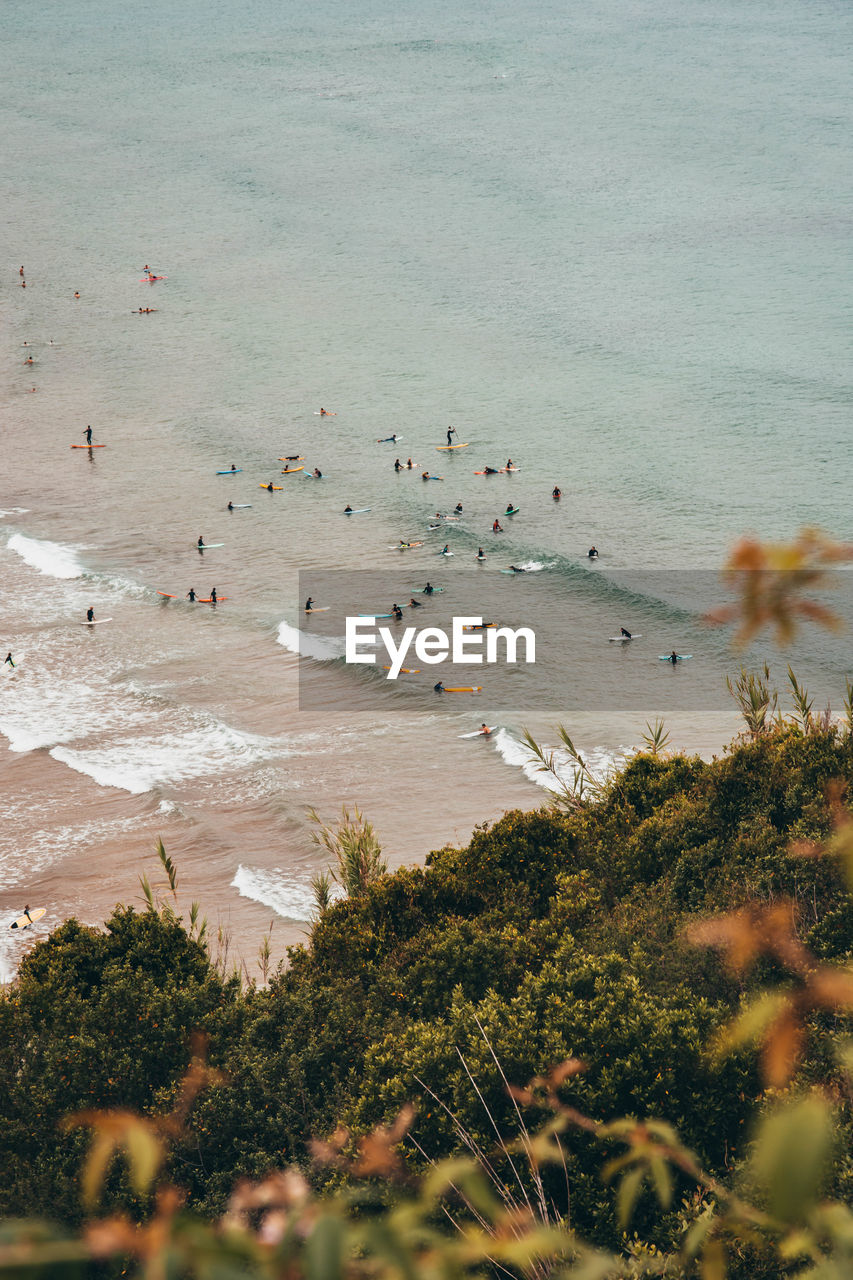 High angle view of beach