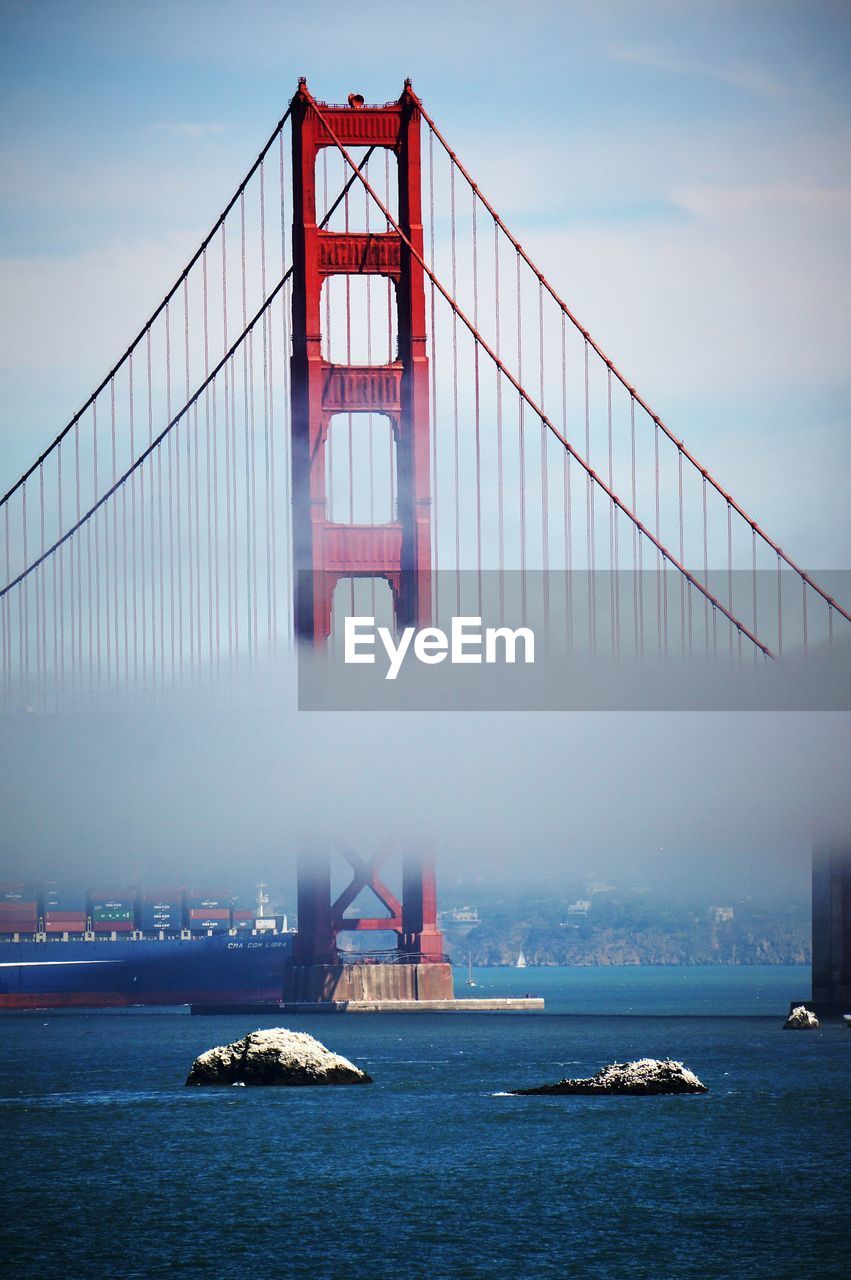 Golden gate bridge over sea