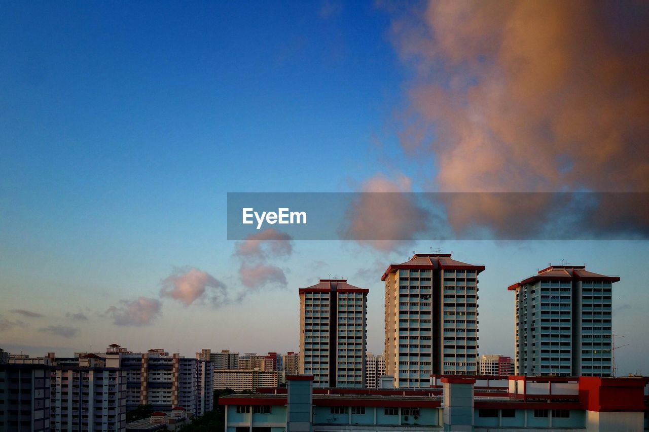 Low angle view of buildings against sky