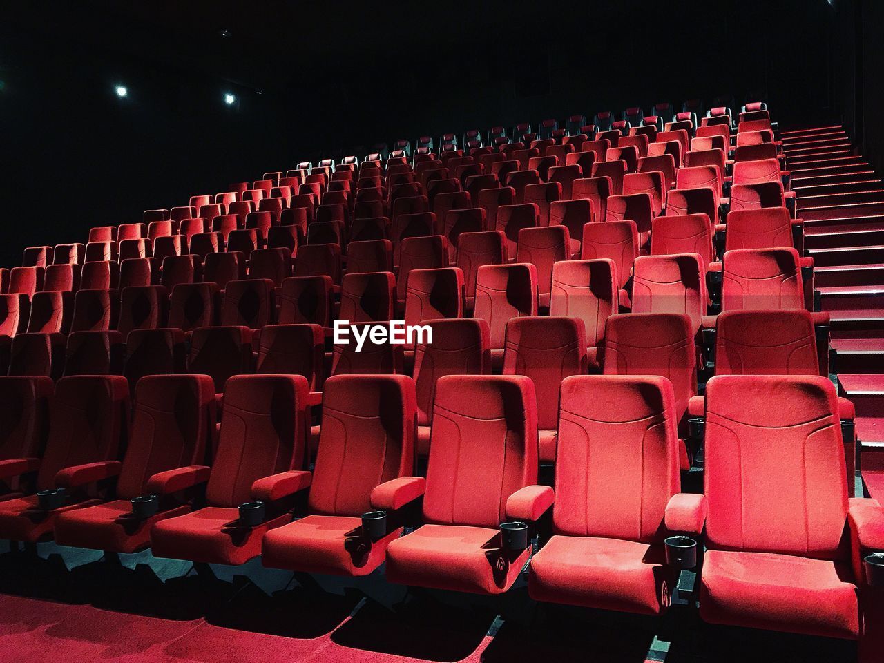 Empty seats arranged at theater