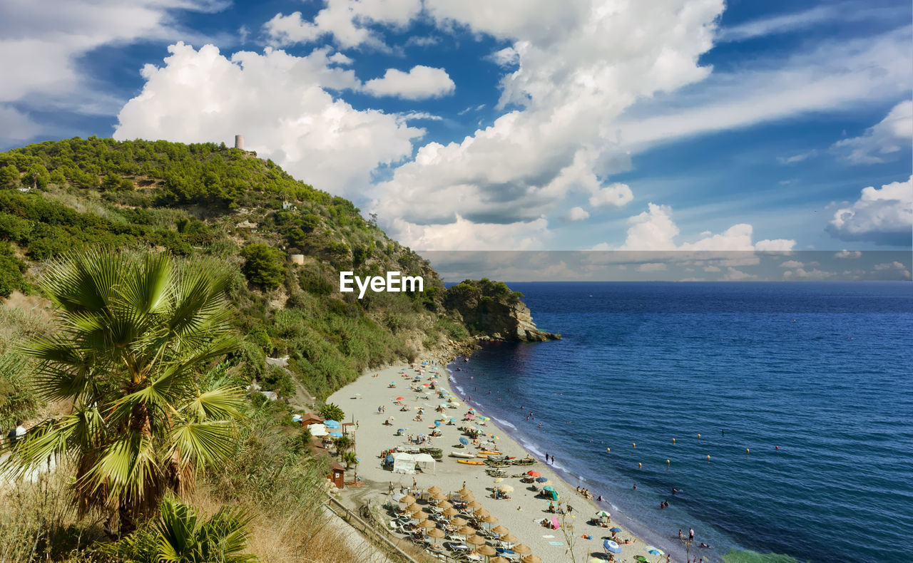 High angle view of sea against sky