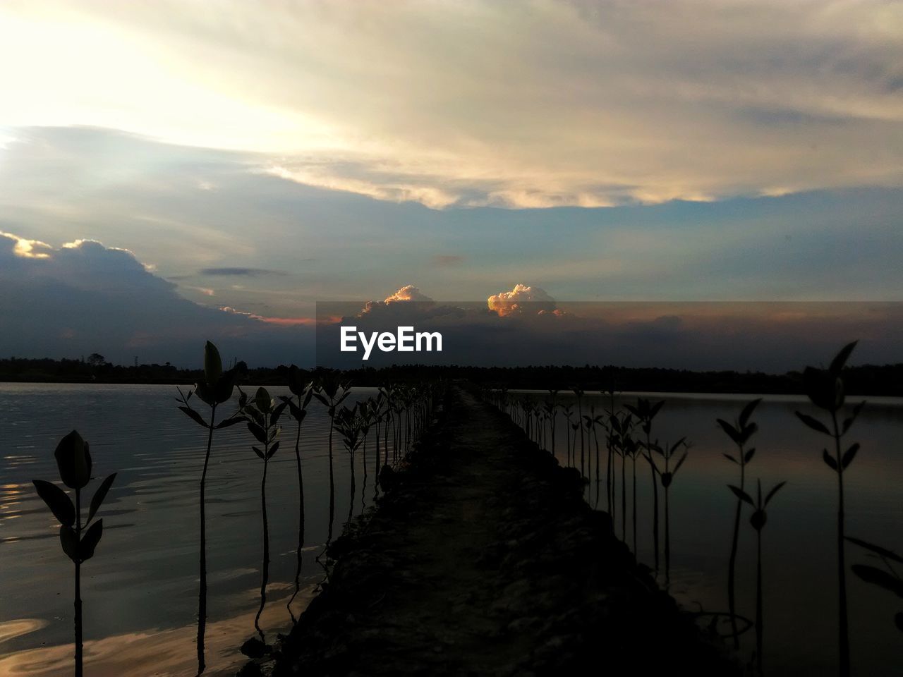 SCENIC VIEW OF SEA AGAINST SUNSET SKY