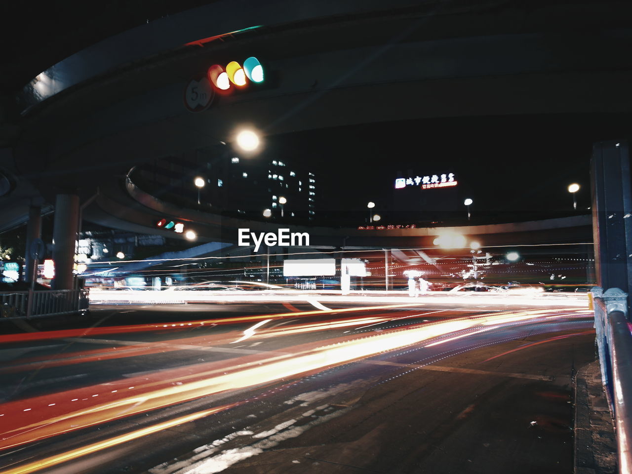 LIGHT TRAILS ON ROAD