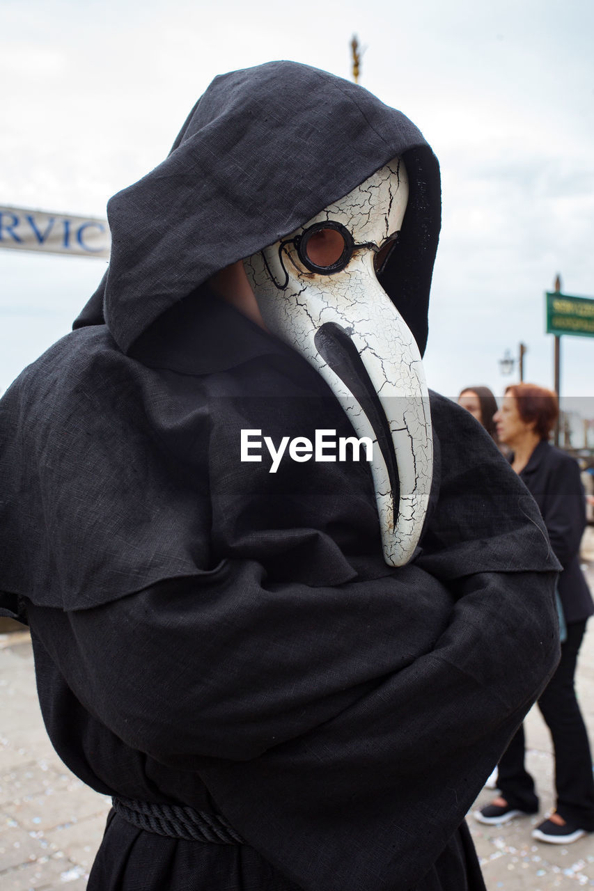 Person wearing costume and mask during venice carnival