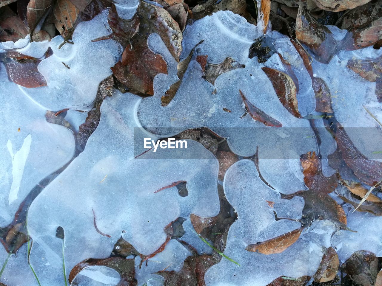 HIGH ANGLE VIEW OF SNOW ON GROUND