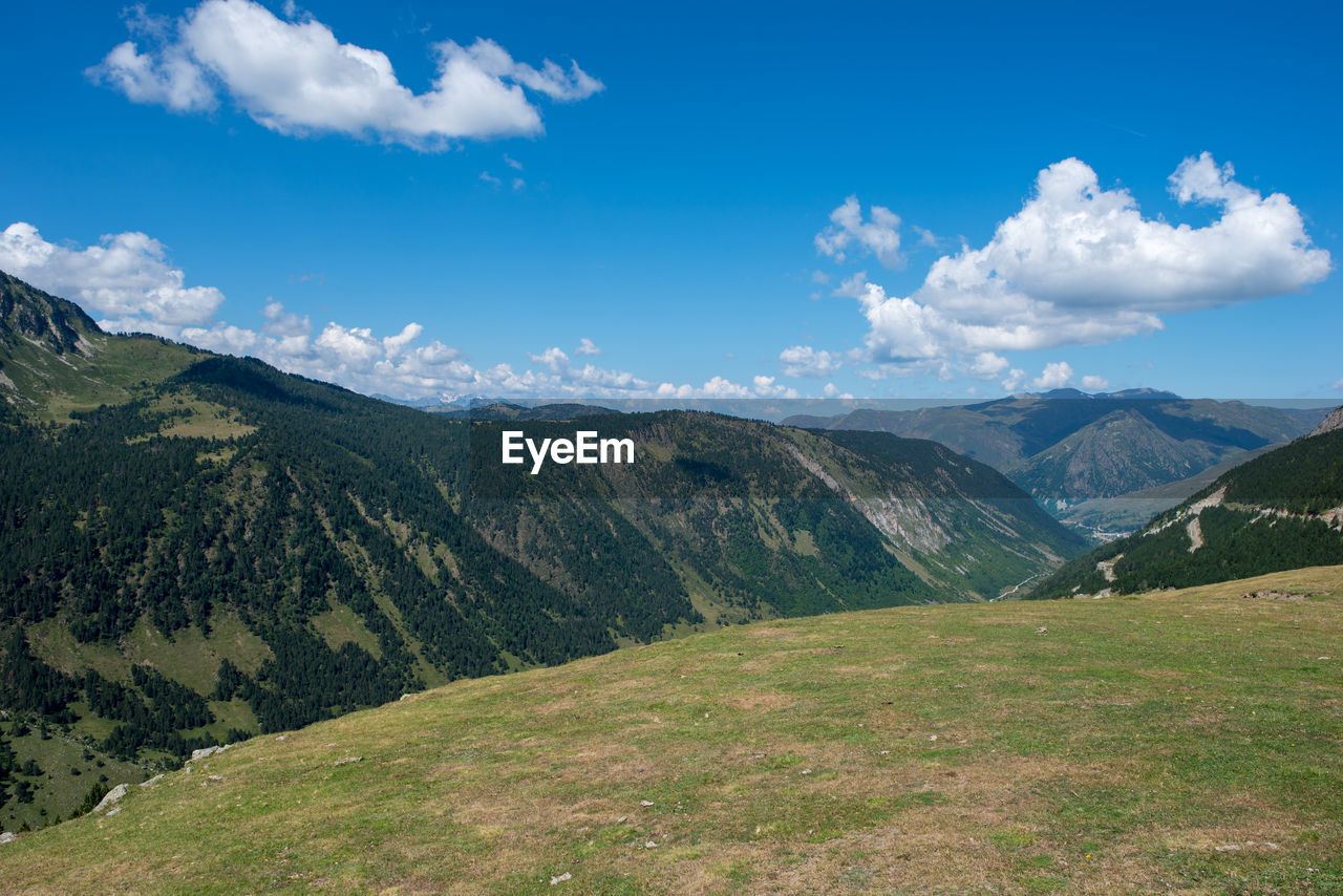 Scenic view of mountains against sky