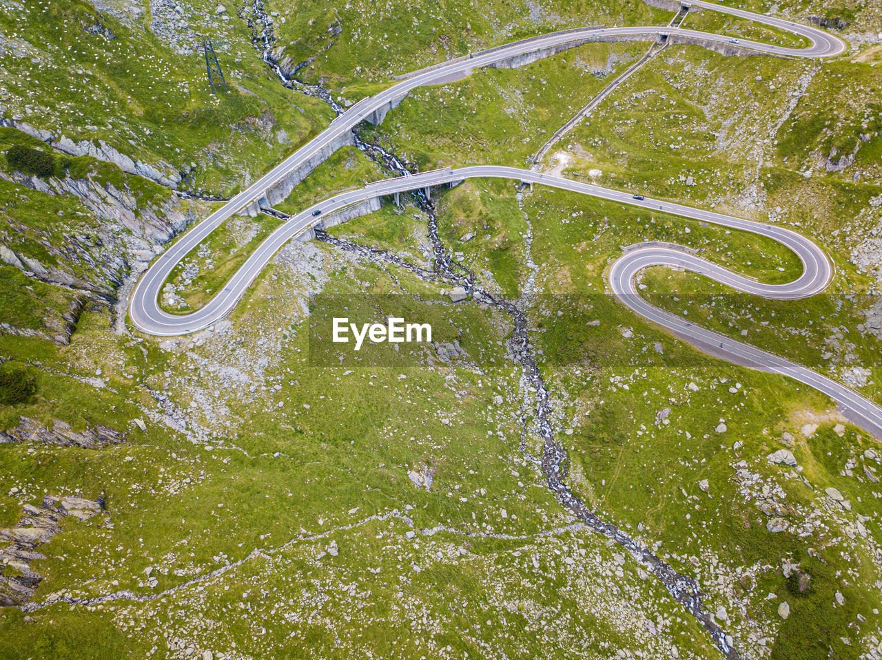 HIGH ANGLE VIEW OF ROAD AMIDST TREES