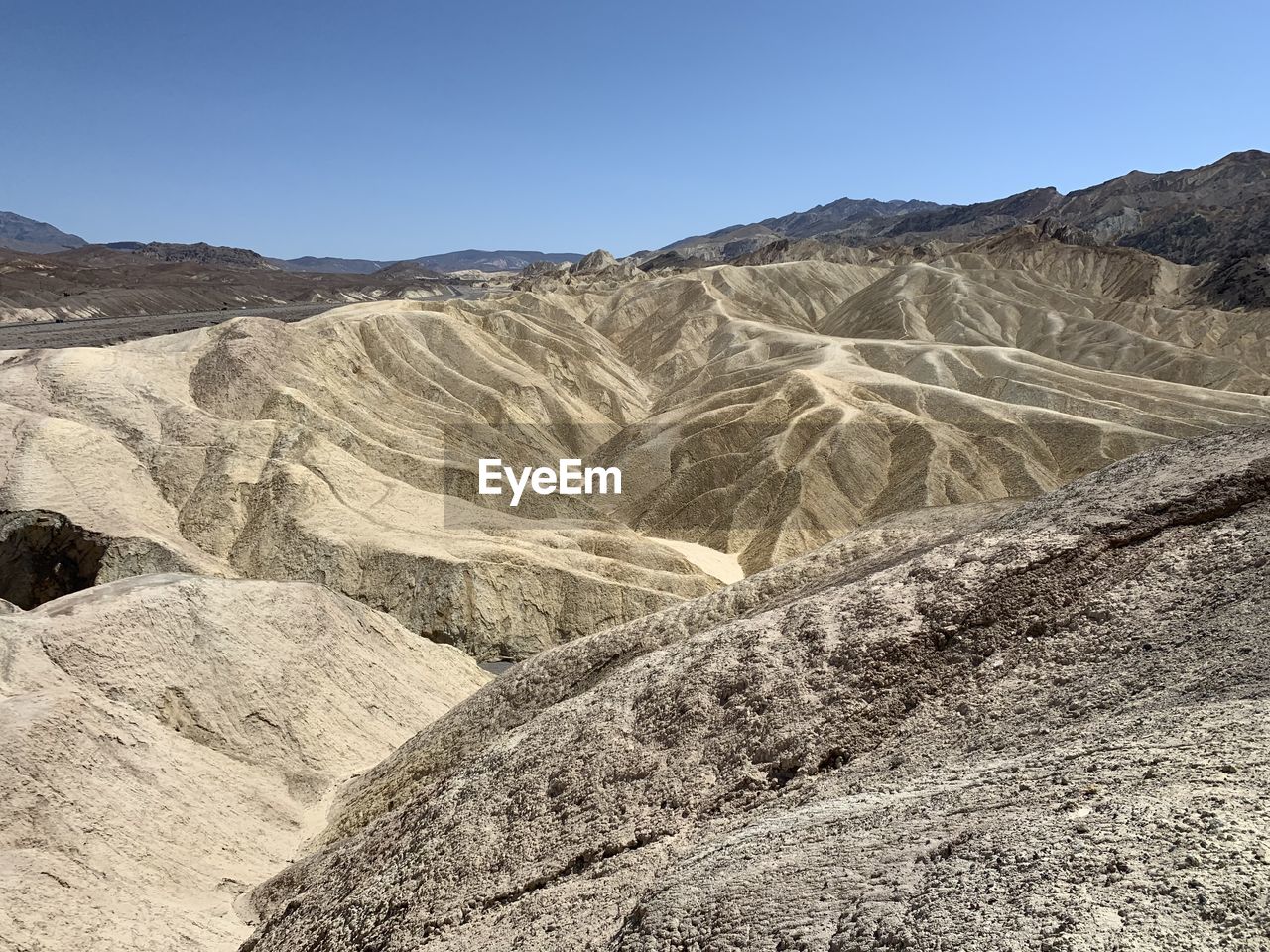 Scenic view of desert against clear sky