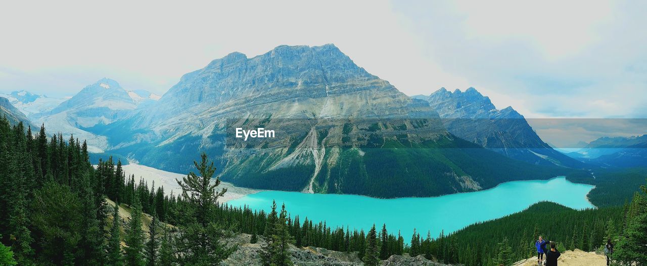 Panoramic view of mountain range against sky