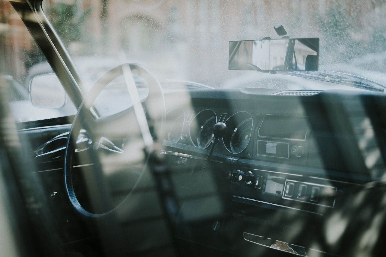 Close-up of car window