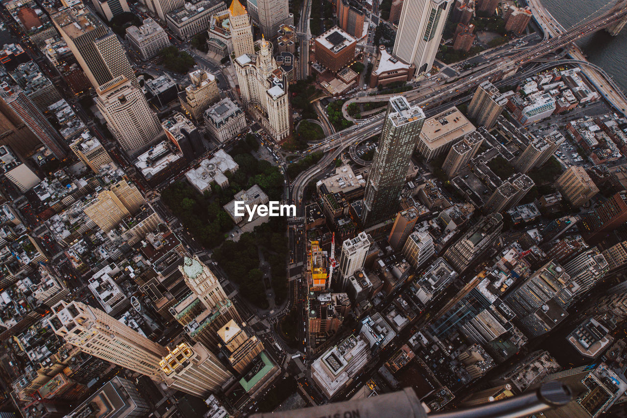 Aerial view of buildings in city