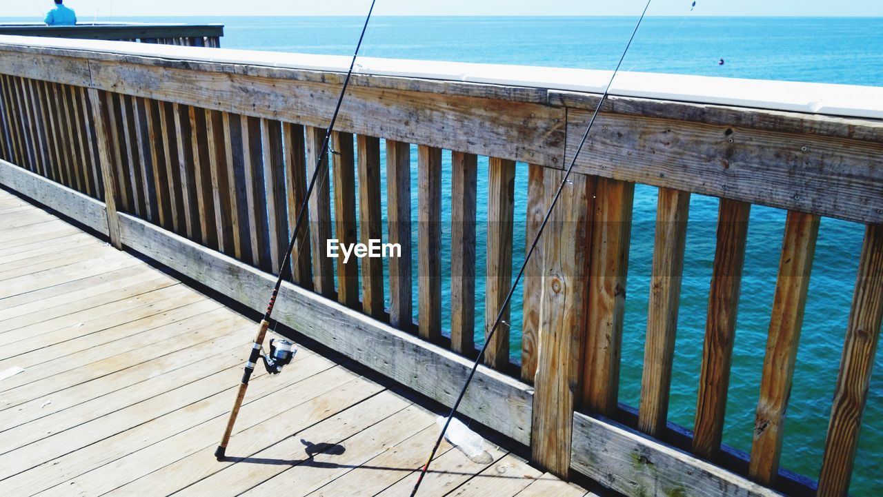 High angle view of pier over sea