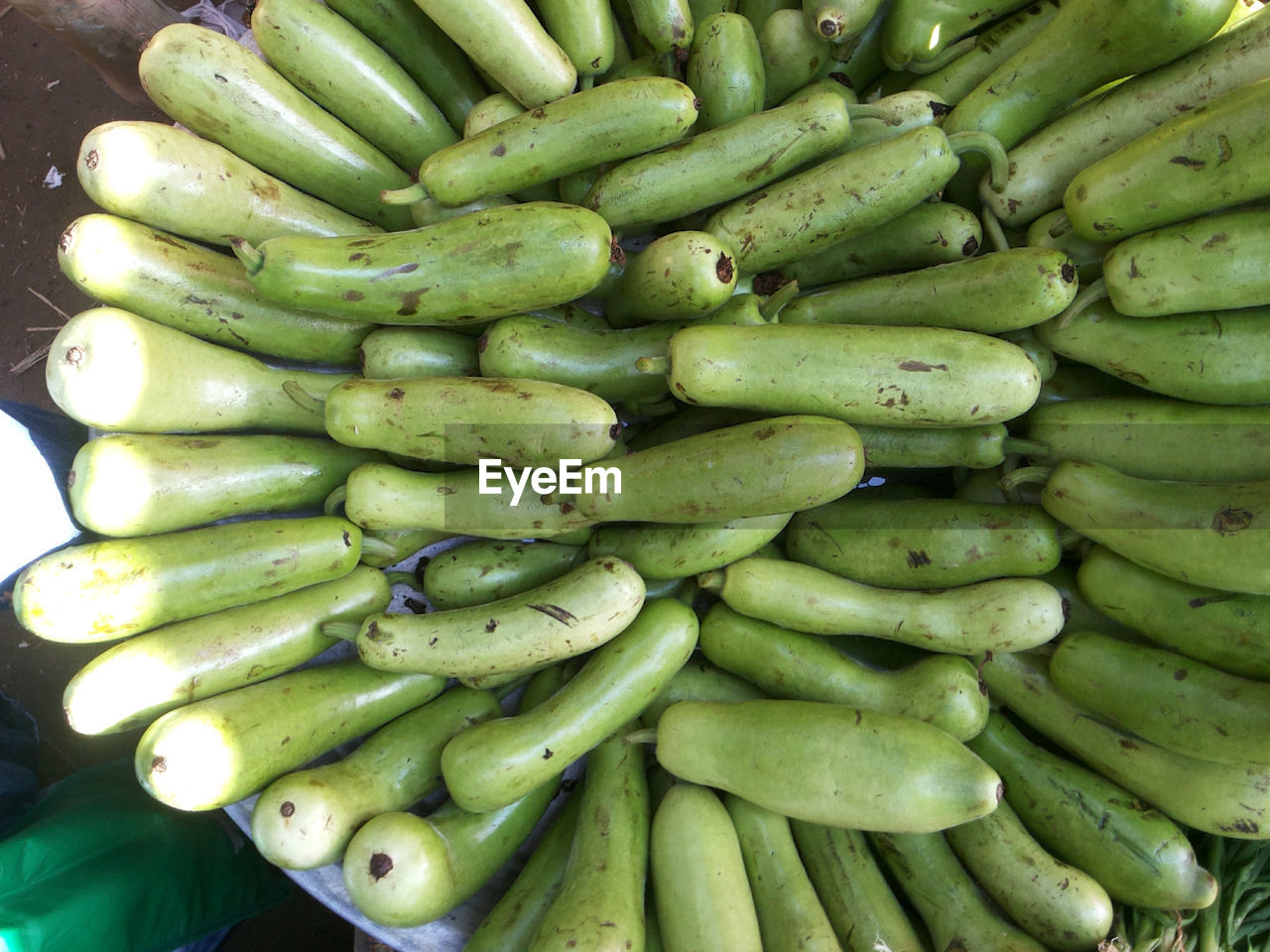 Full frame shot of cucumbers for sale at market stall