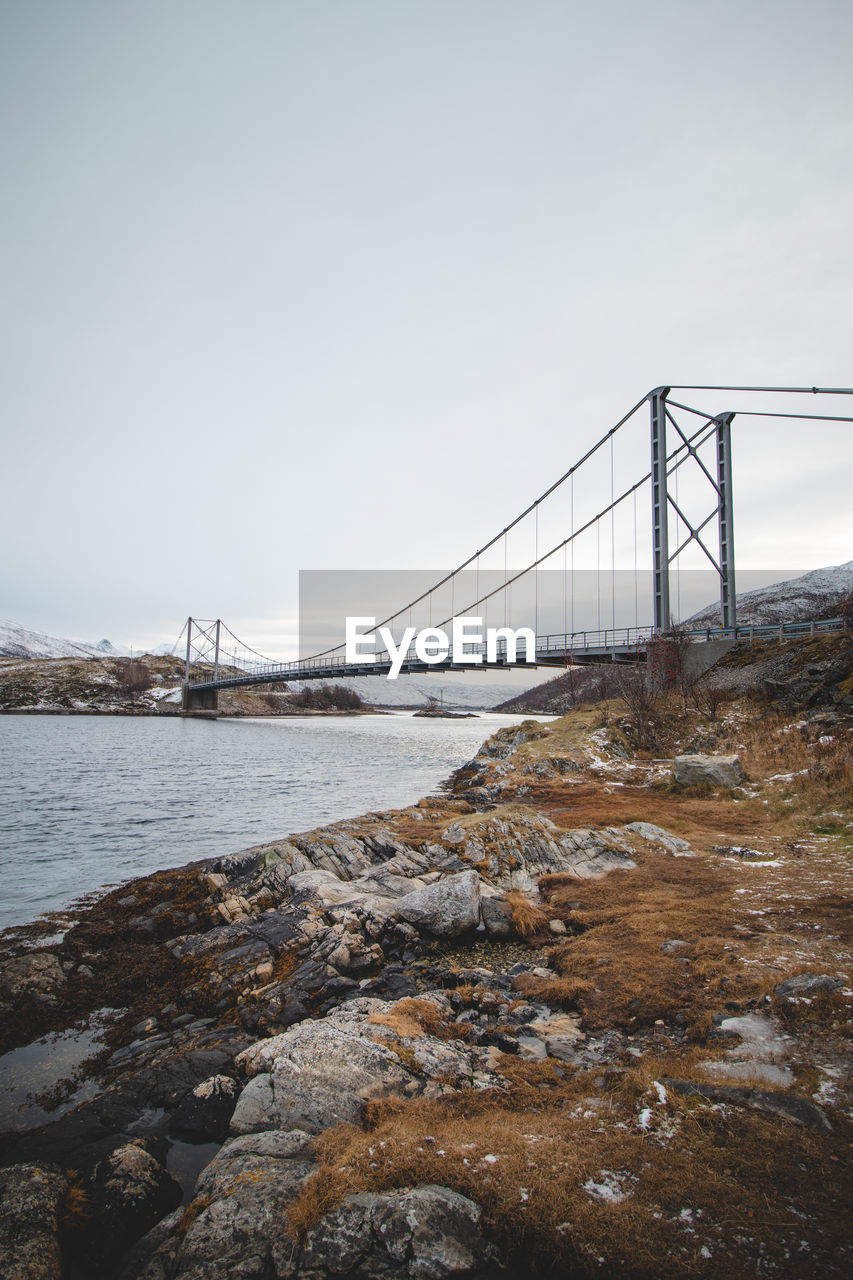 Road bridge in northern norway on senja peninsula on the way from village of hamn to the midlands.