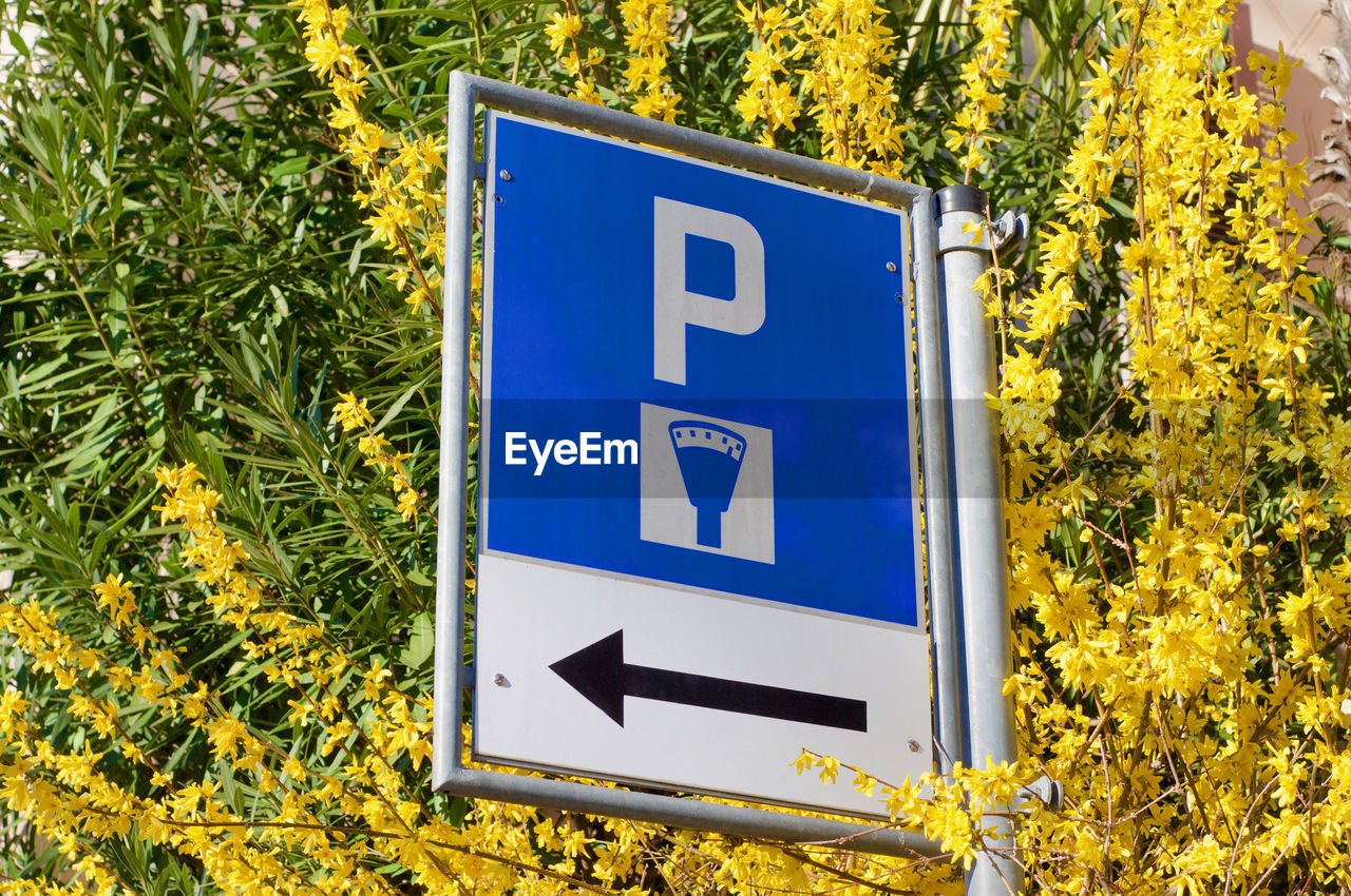 CLOSE-UP OF ARROW SIGN ON ROAD