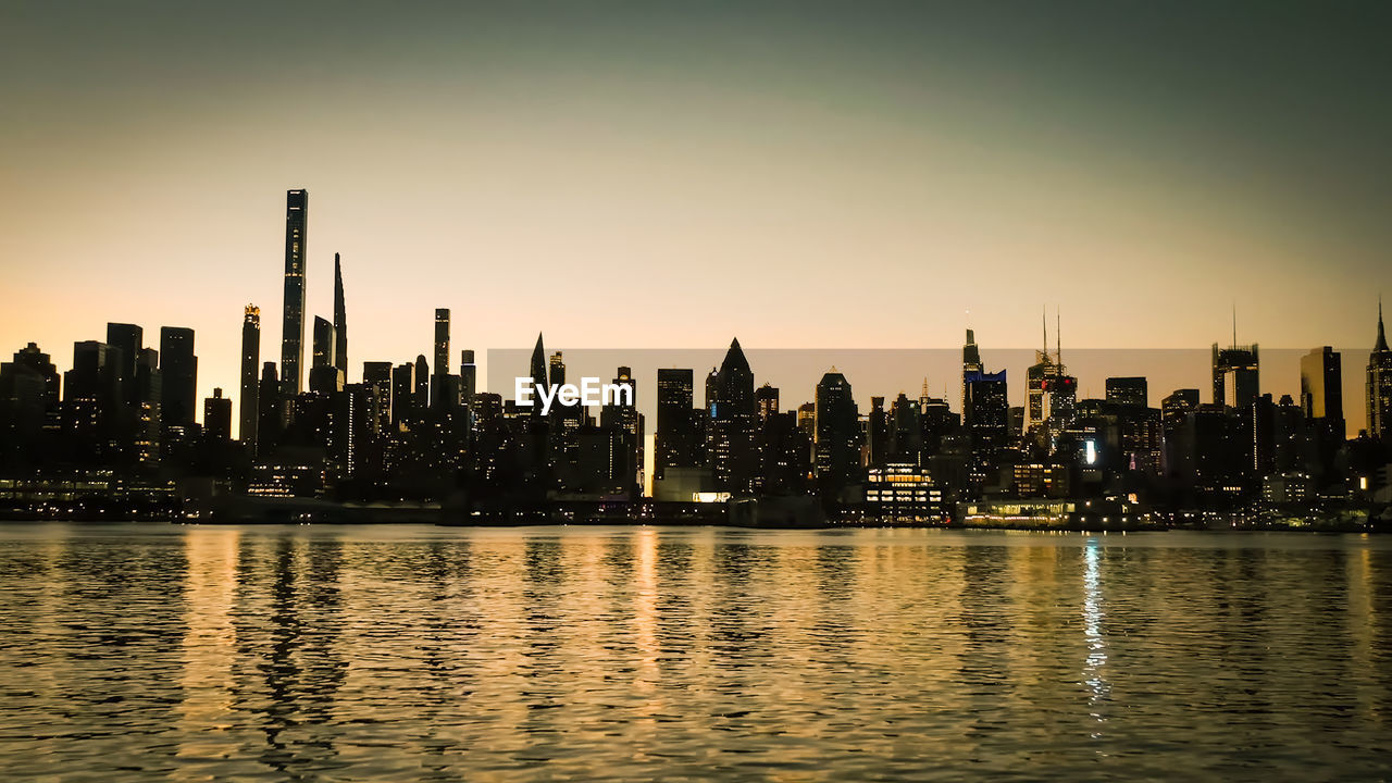 Beautiful evening view of the lower manhattan, new york city, united states of america