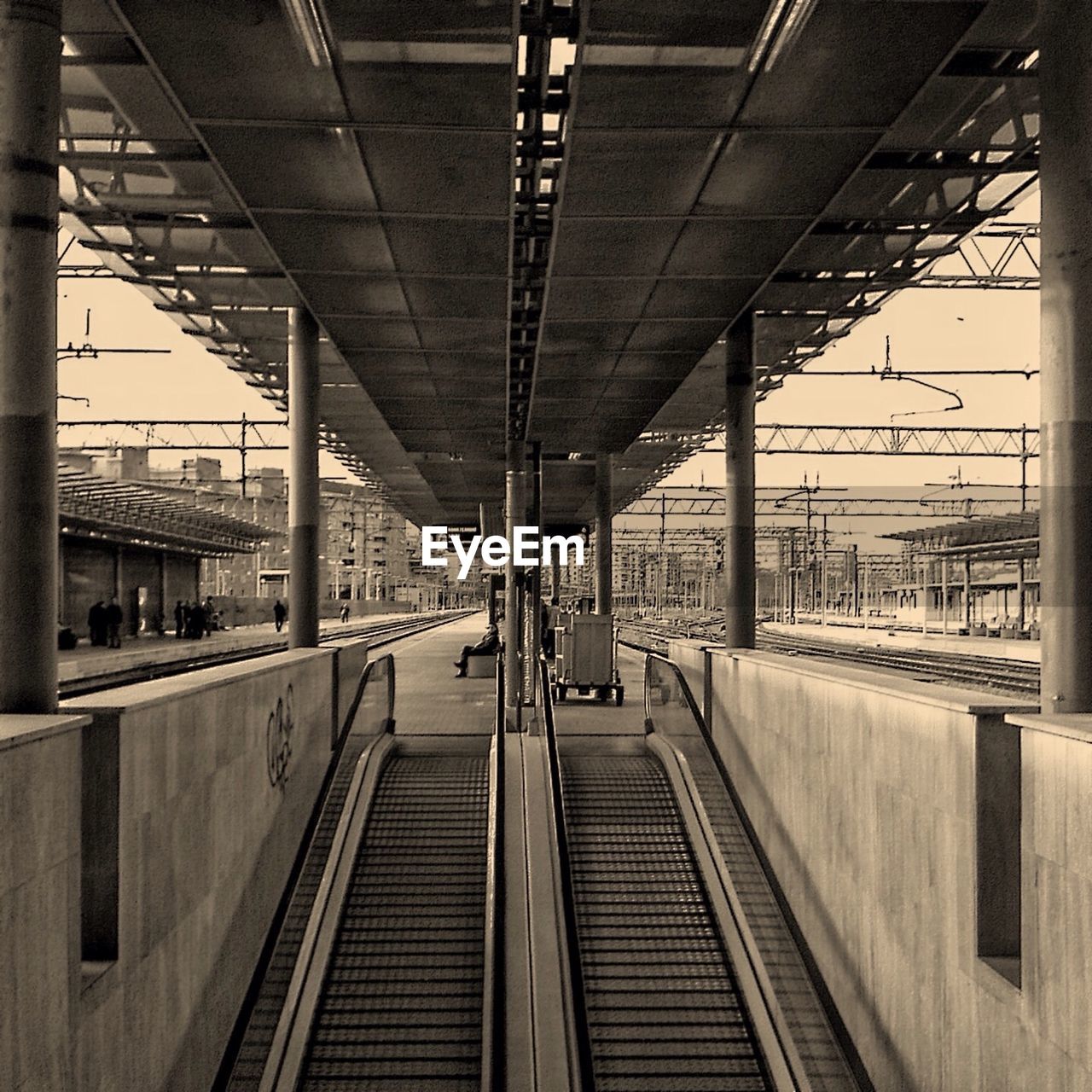 Escalator at railroad station