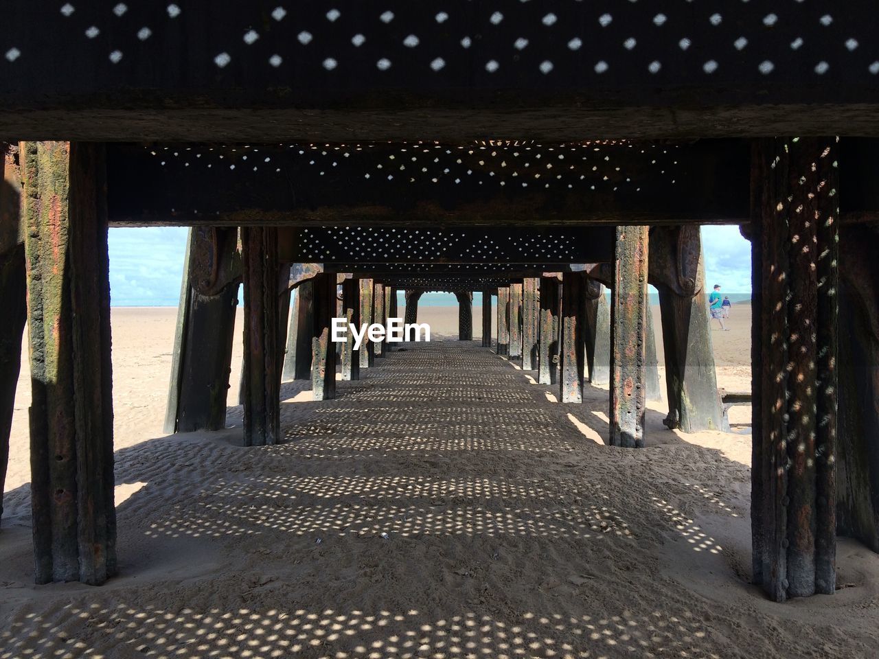 Below view of pier at beach