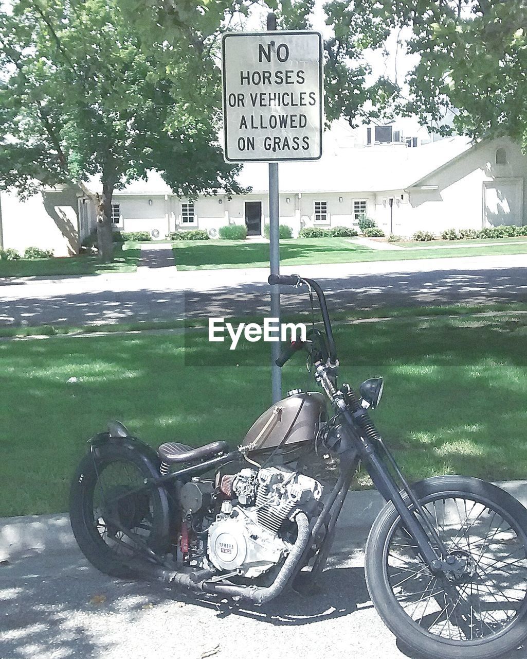 PARKED MOTOR SCOOTER ON ROAD