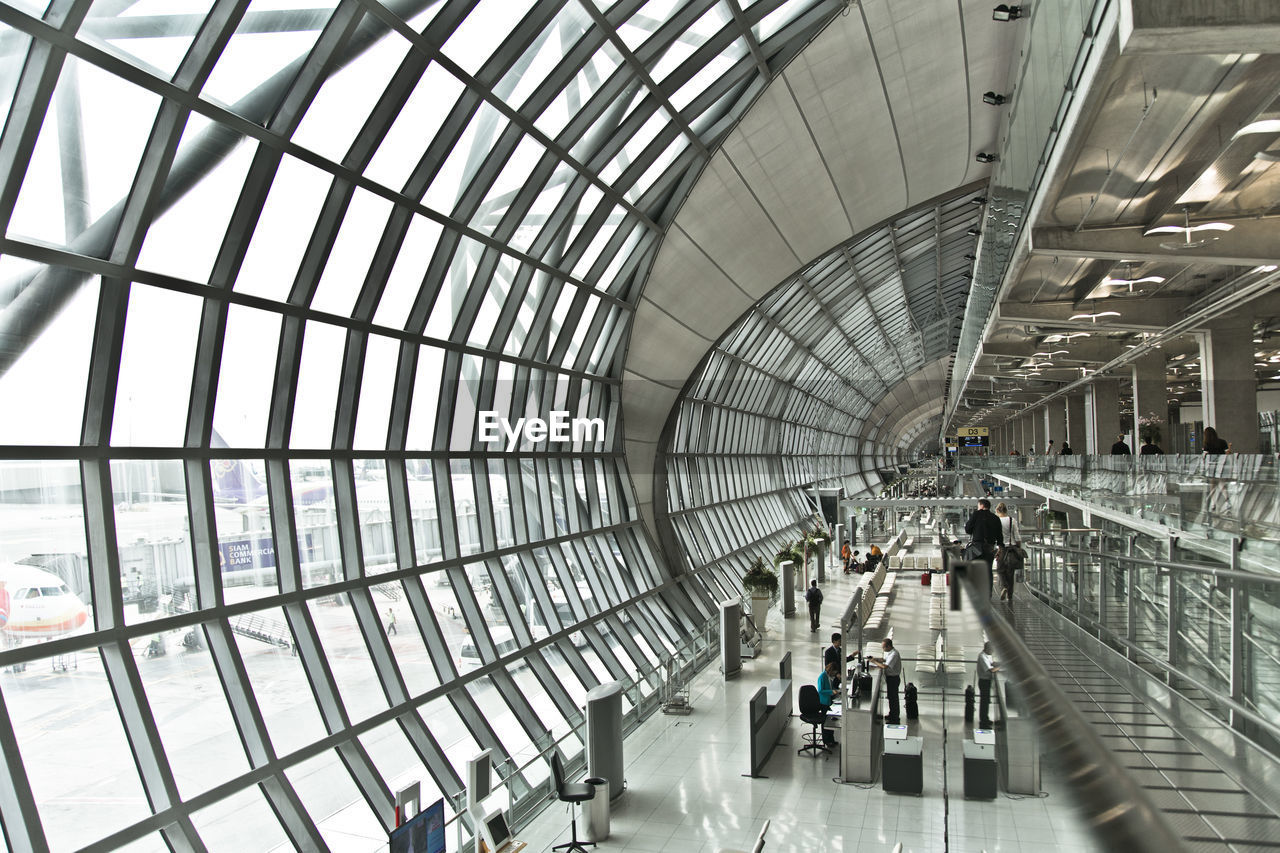 High angle view of people at suvarnabhumi airport