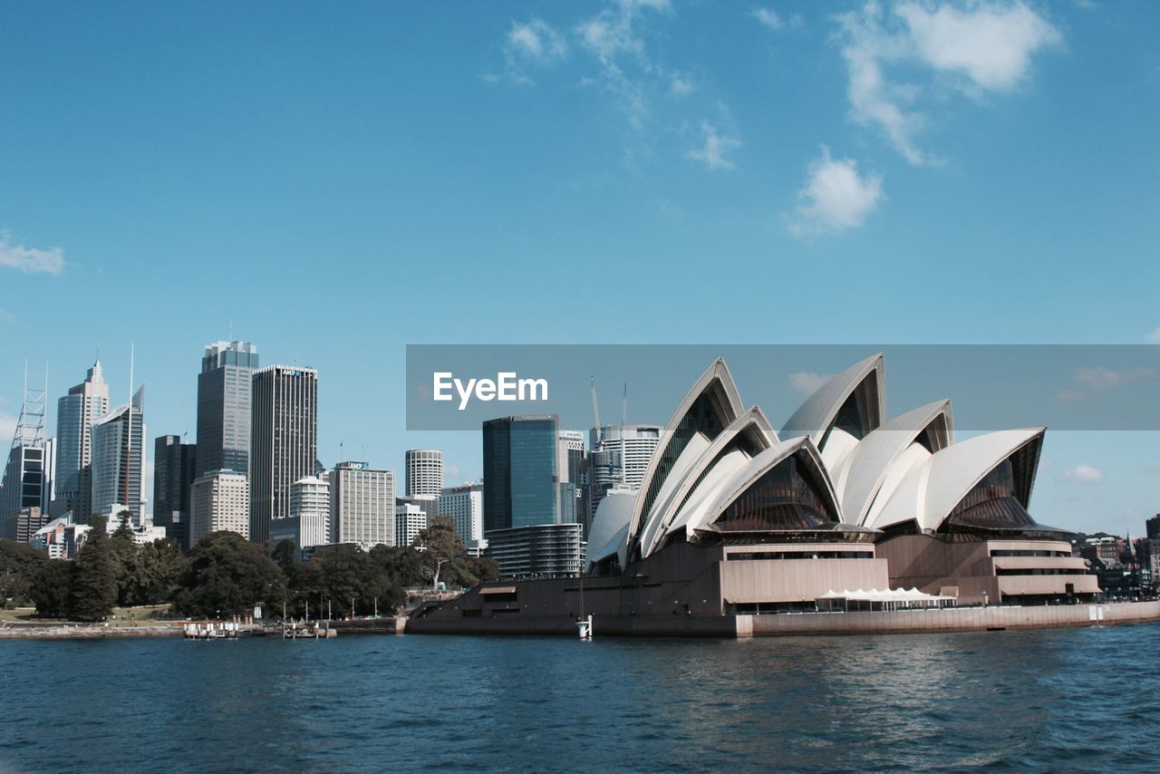 View of cityscape against clear sky