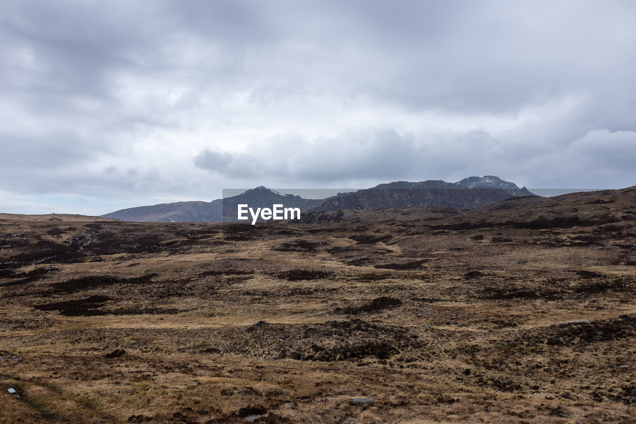 Scenic view of landscape against cloudy sky