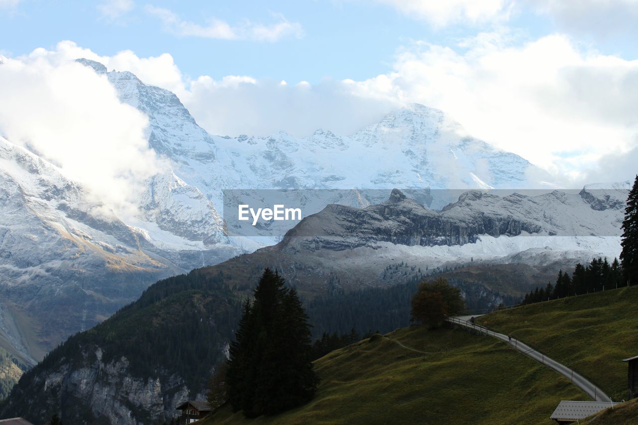 Scenic view of mountains against sky