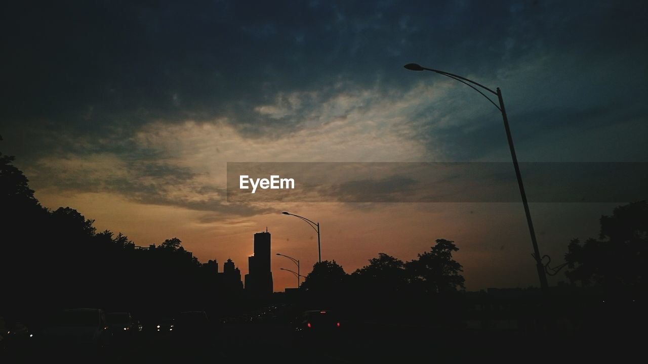 SILHOUETTE OF TREES AT SUNSET