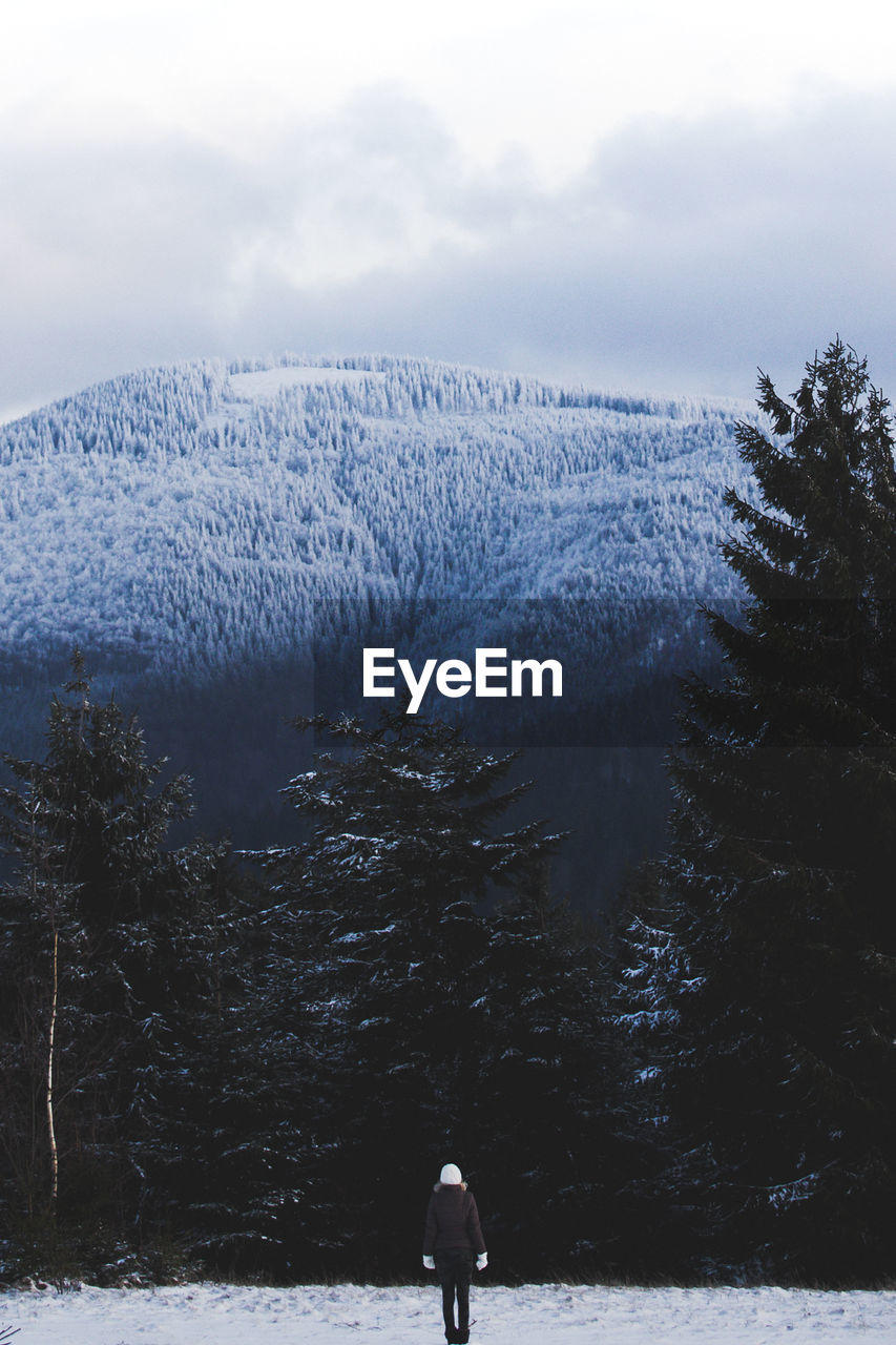 Scenic view of frozen lake against sky