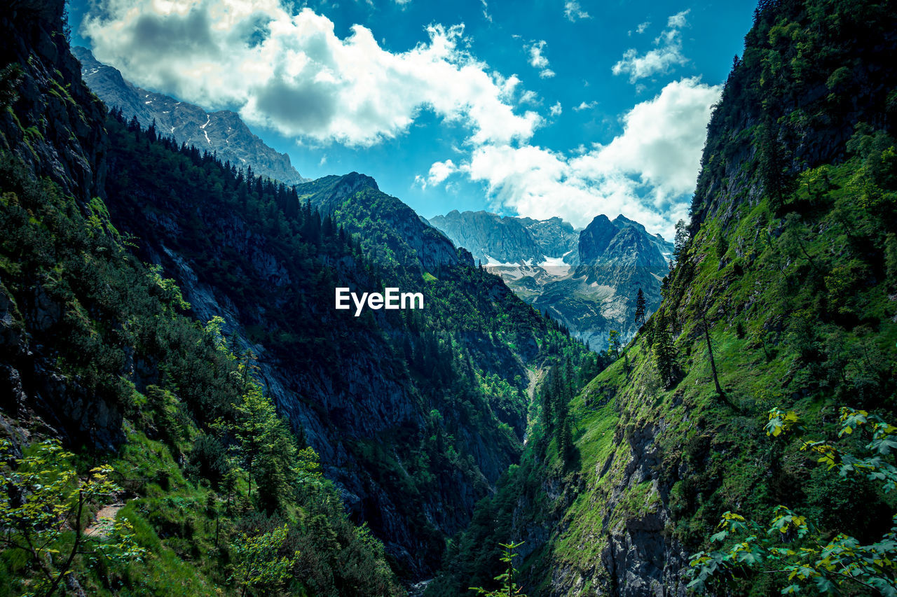 Scenic view of mountains against sky