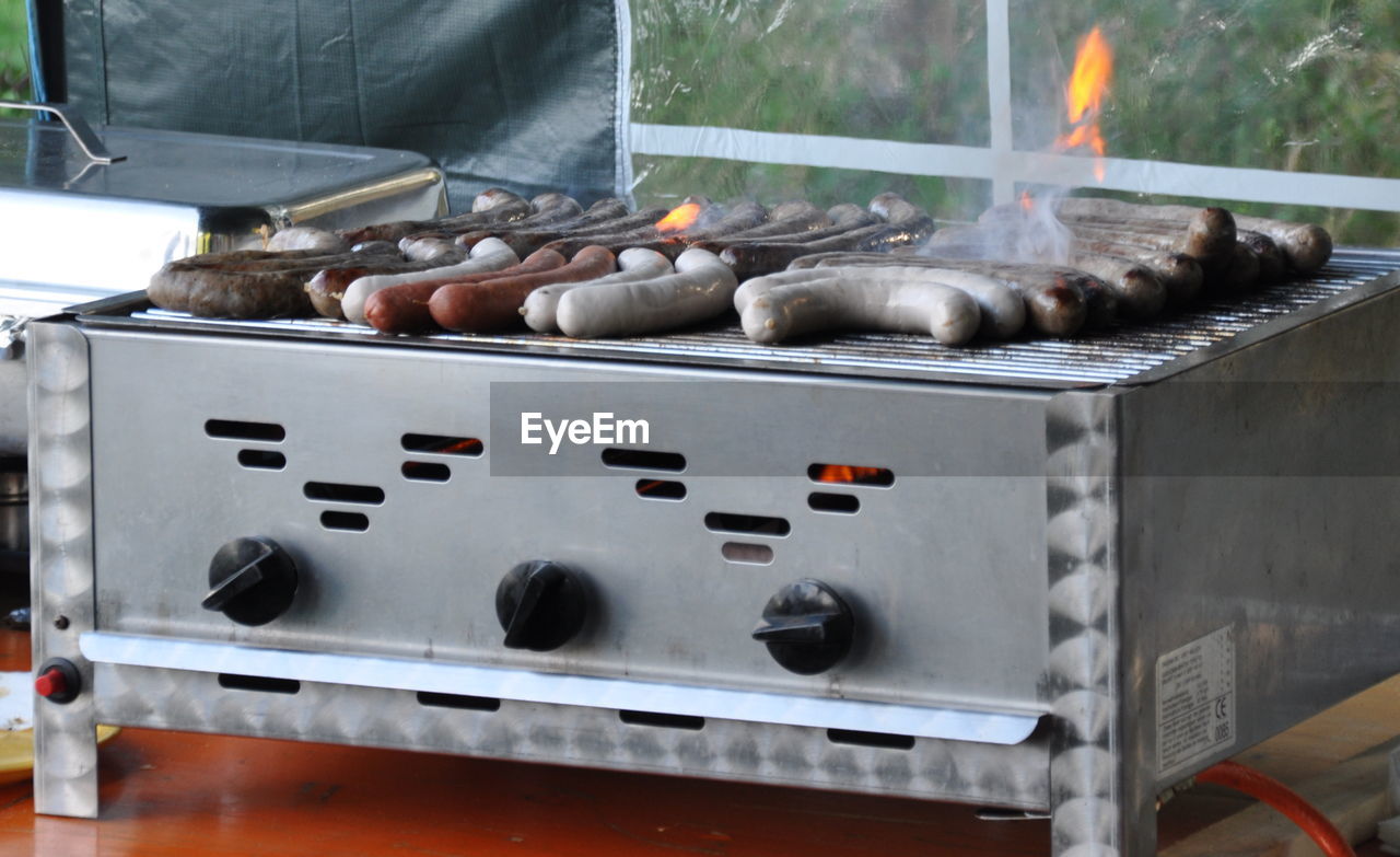 Bratwurst on the grill