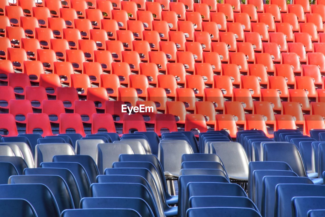 Empty seats in row