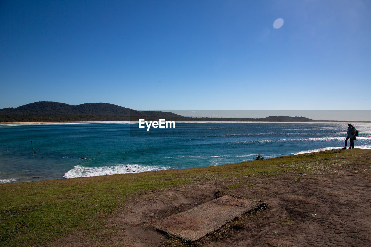 SCENIC VIEW OF BEACH AGAINST CLEAR SKY