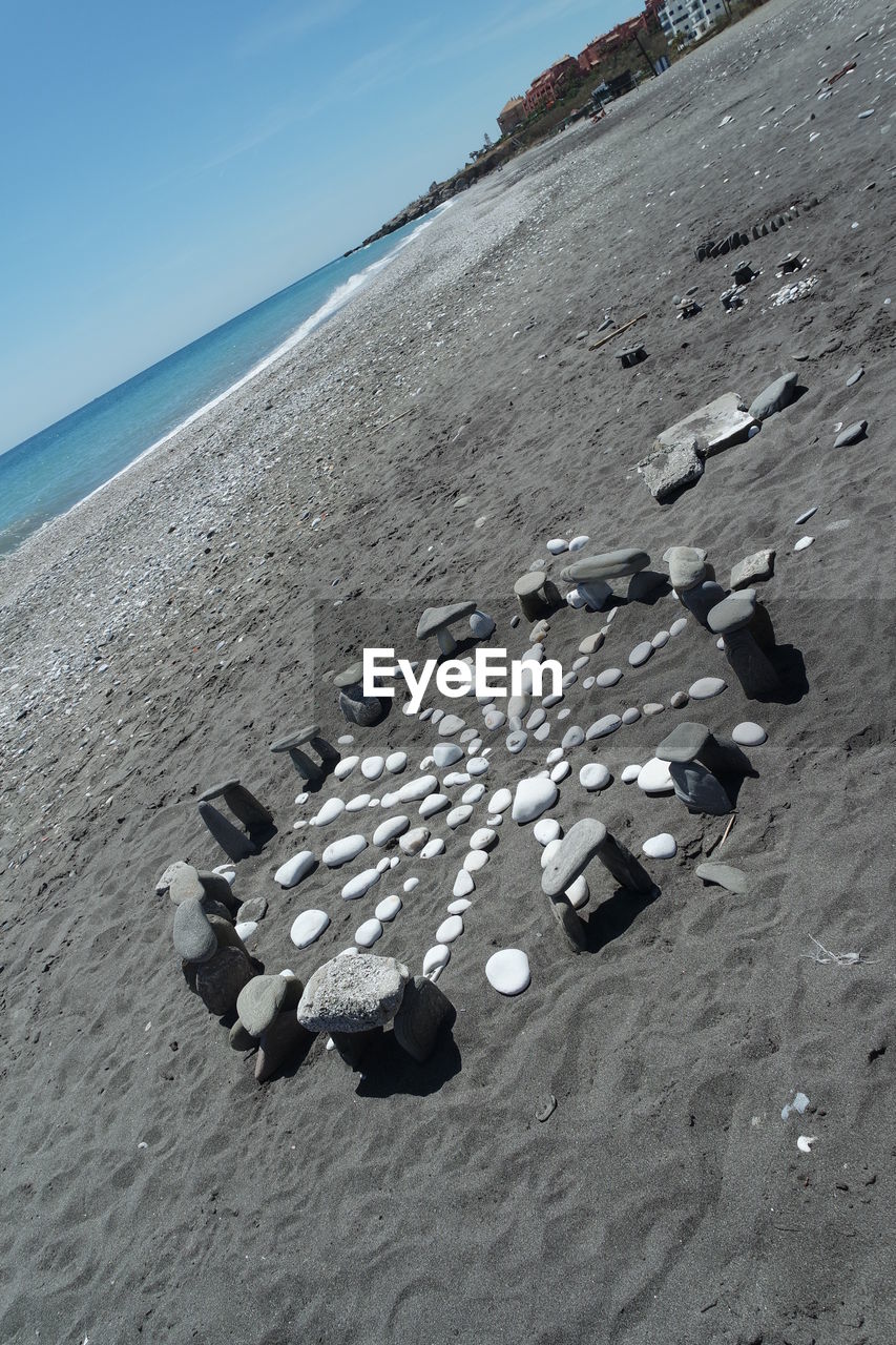 Aerial view of beach against sky