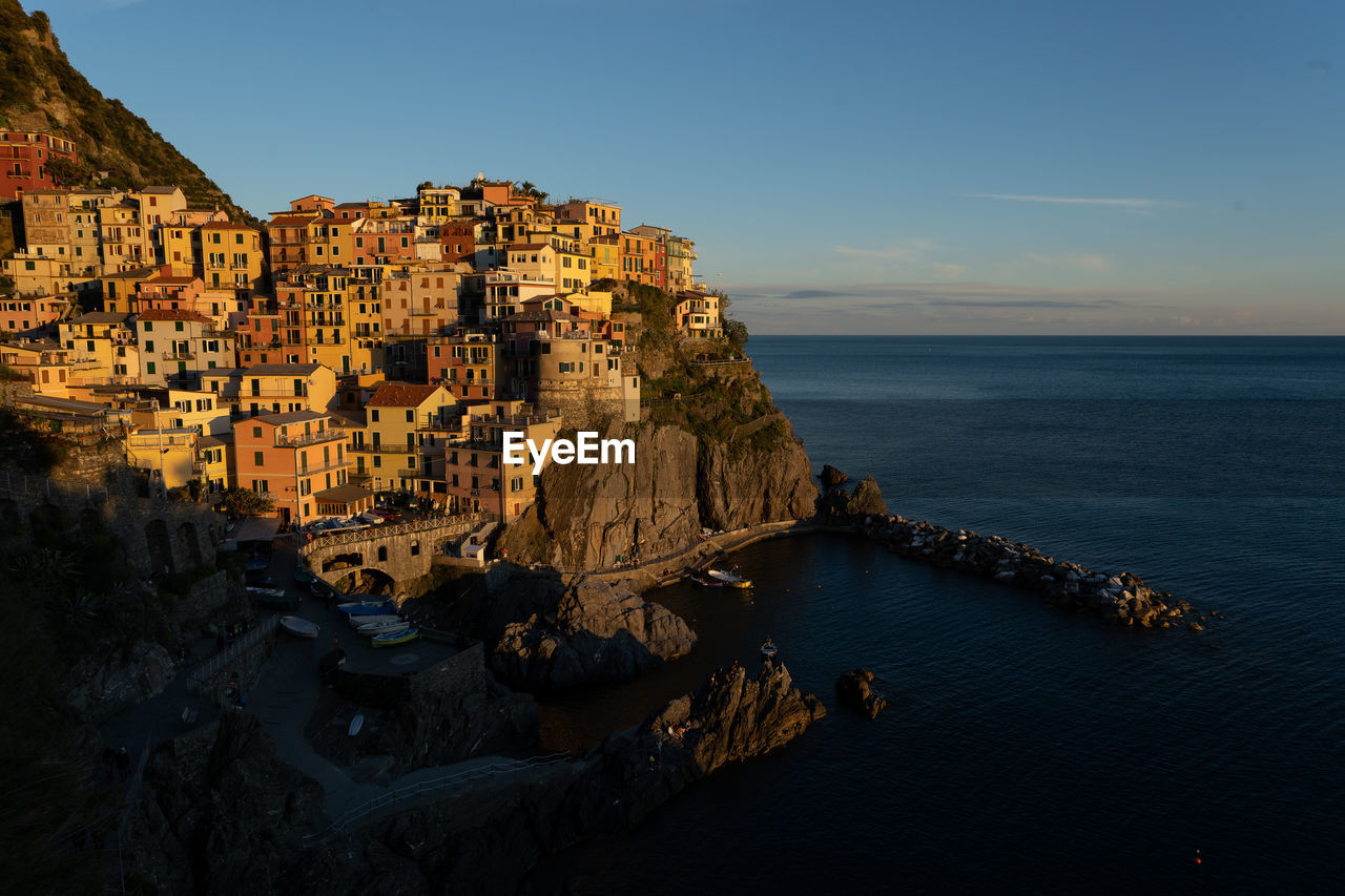 Sunset in manarola, italy 