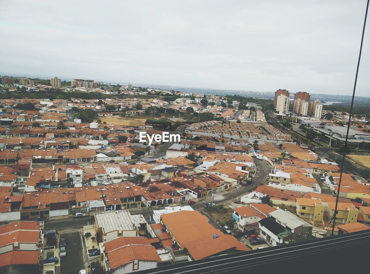 HIGH ANGLE SHOT OF TOWNSCAPE