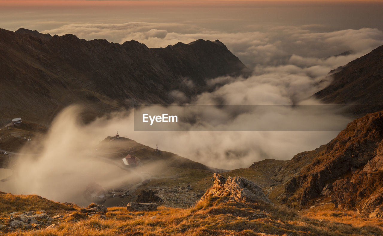 Scenic view of mountains against sky