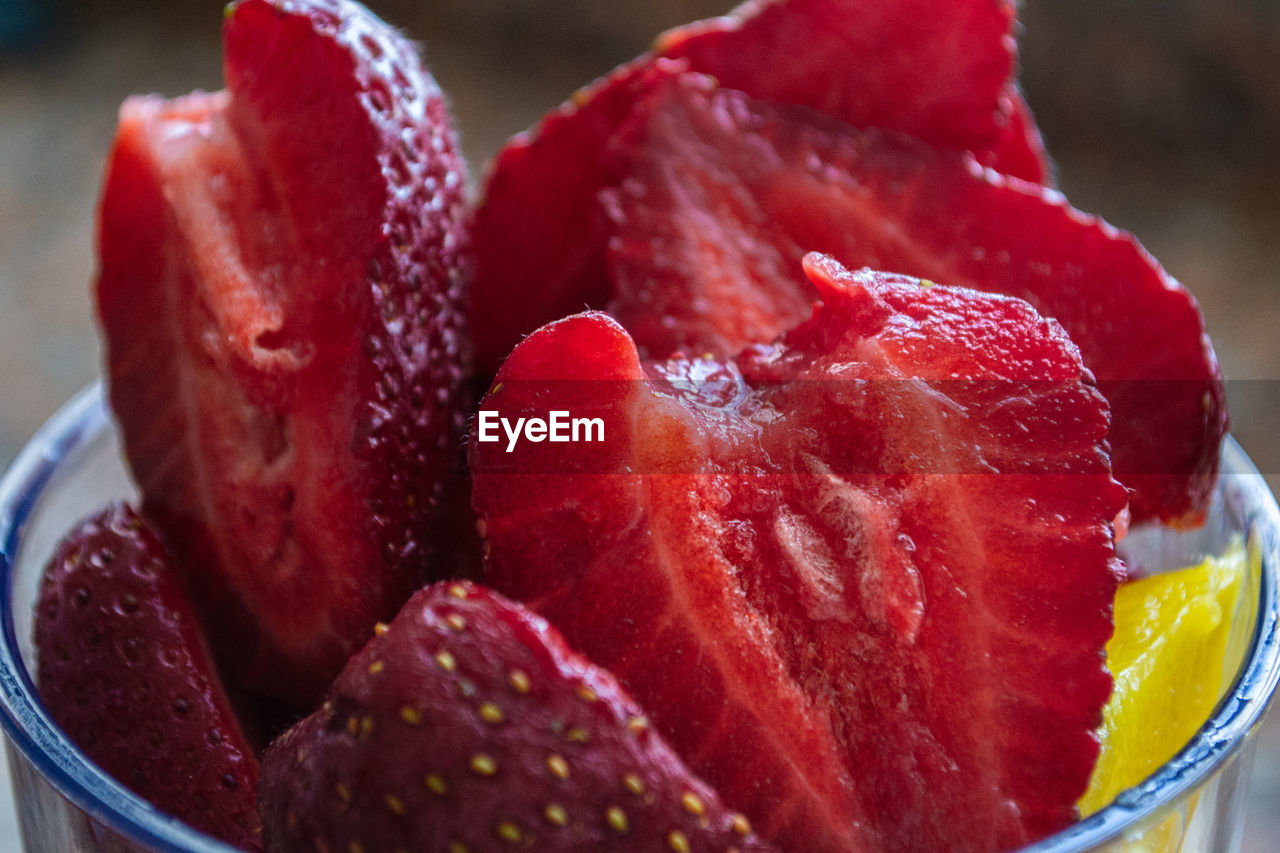 Close-up of strawberry in bowl