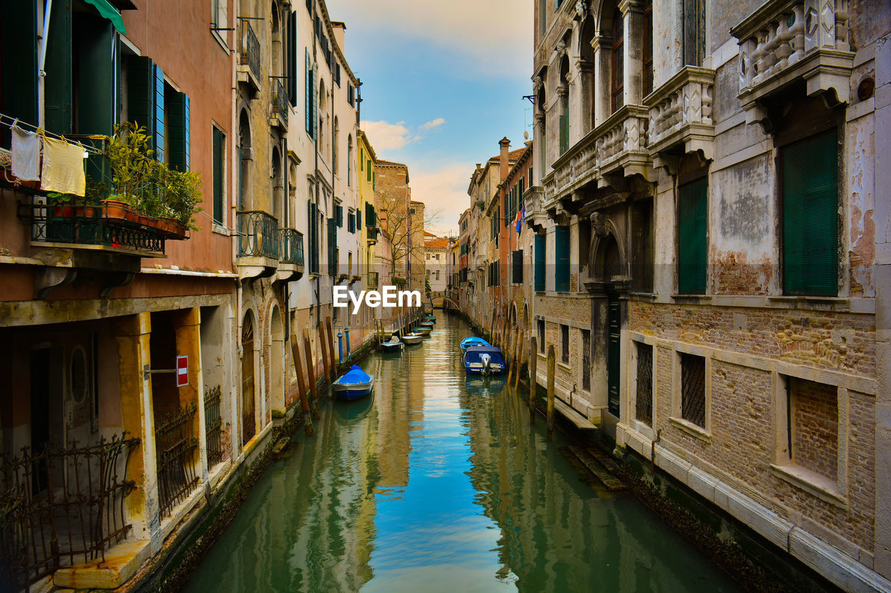 Canal amidst buildings