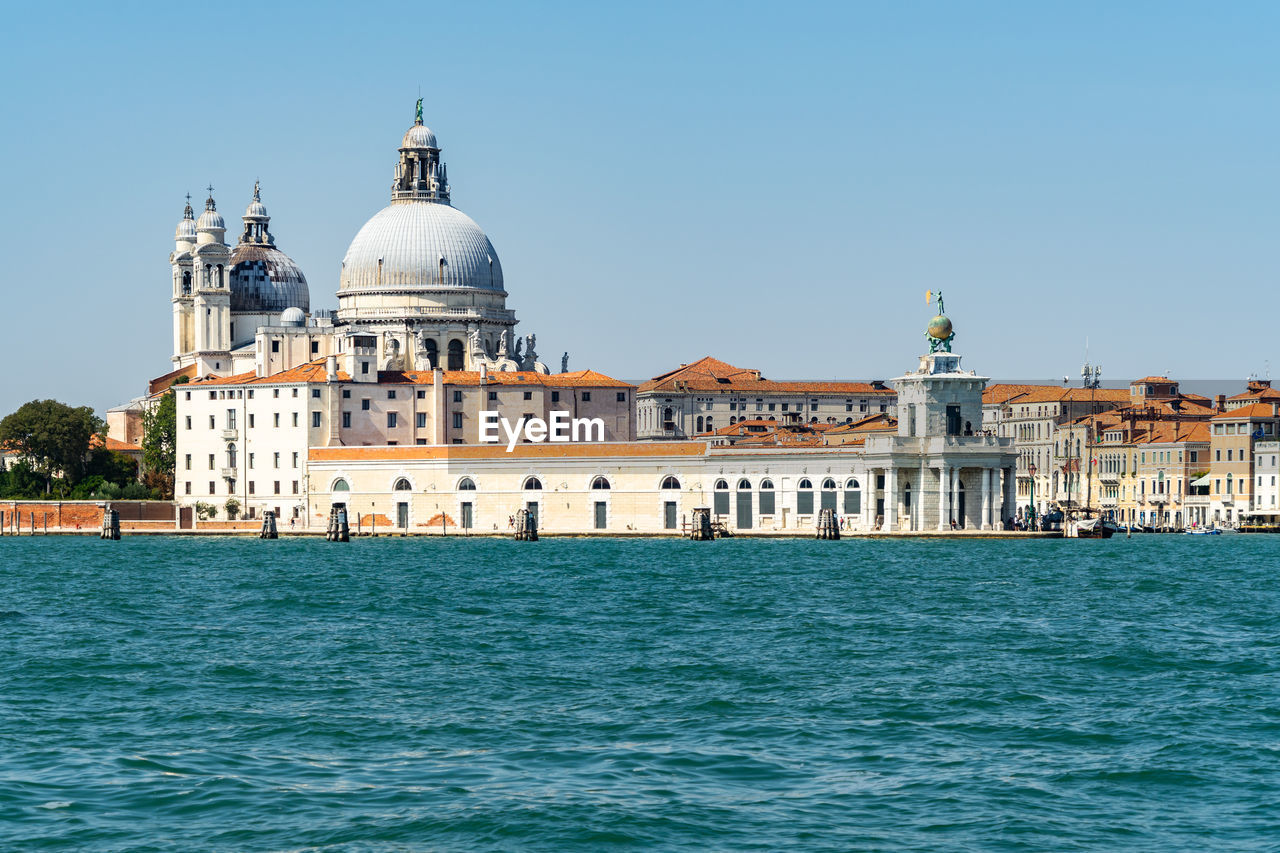 View of giudecca canal in venice from the bell tower of san giorgio maggiore