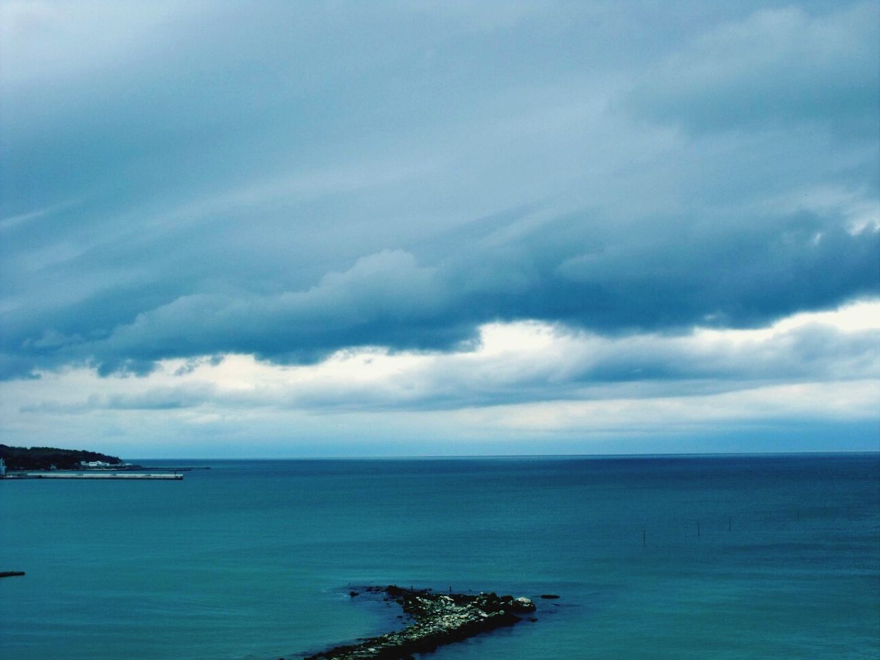 View of calm and scenic blue beach