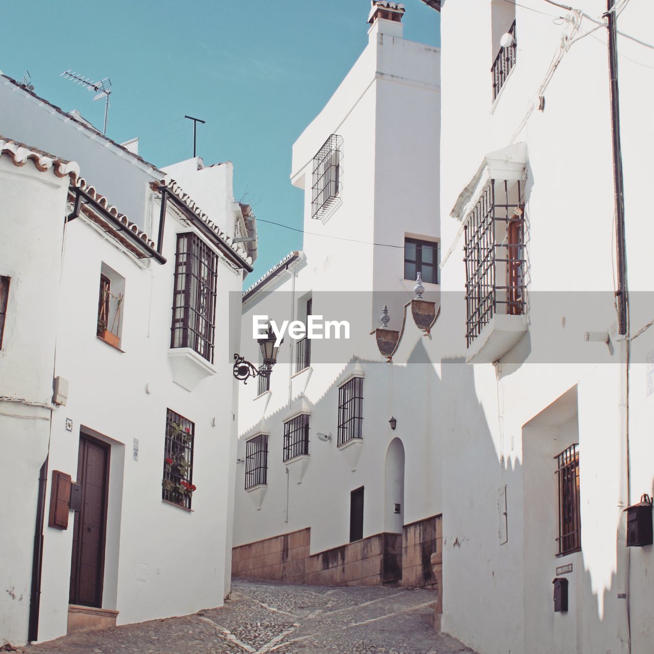 Alley amidst houses in town