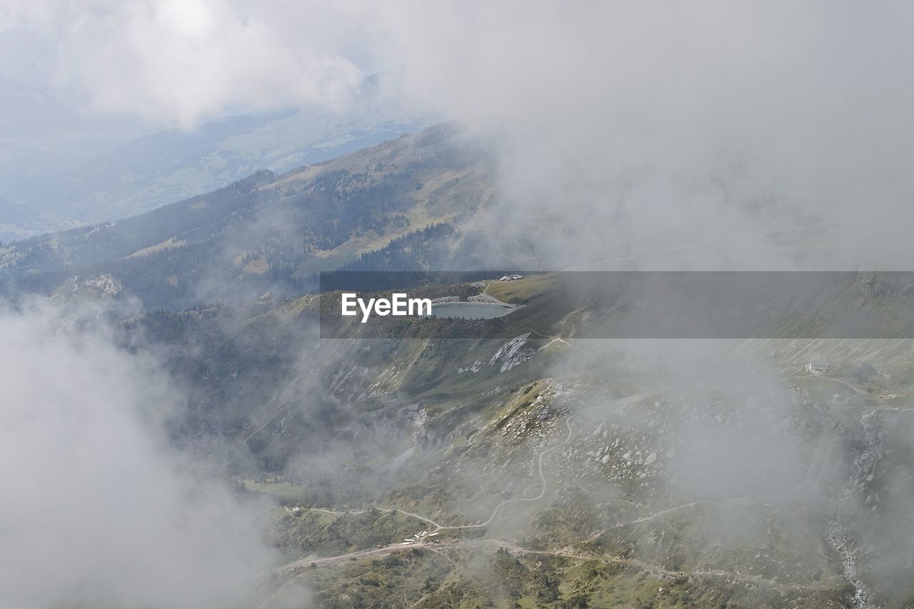 Aerial view of mountain range