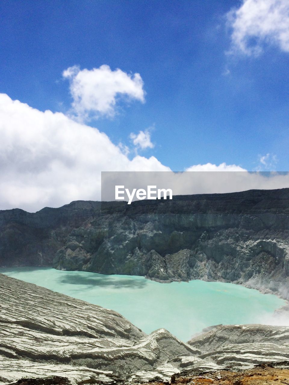 Scenic view of mountains against cloudy sky