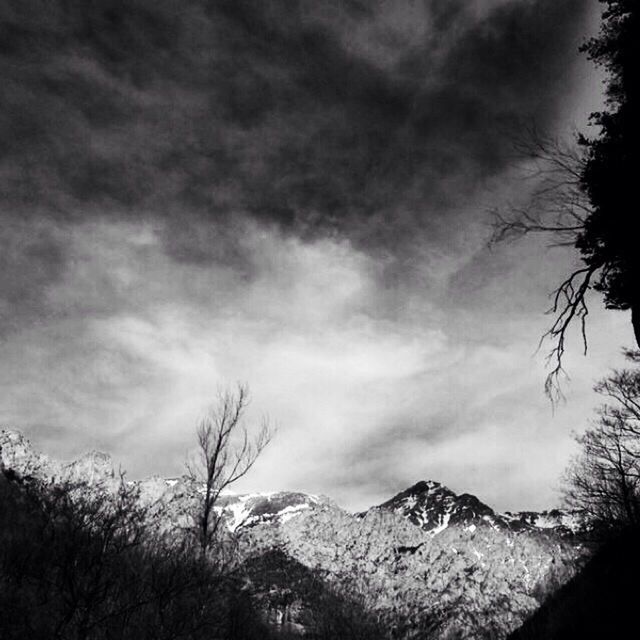 SCENIC VIEW OF MOUNTAINS AGAINST CLOUDY SKY