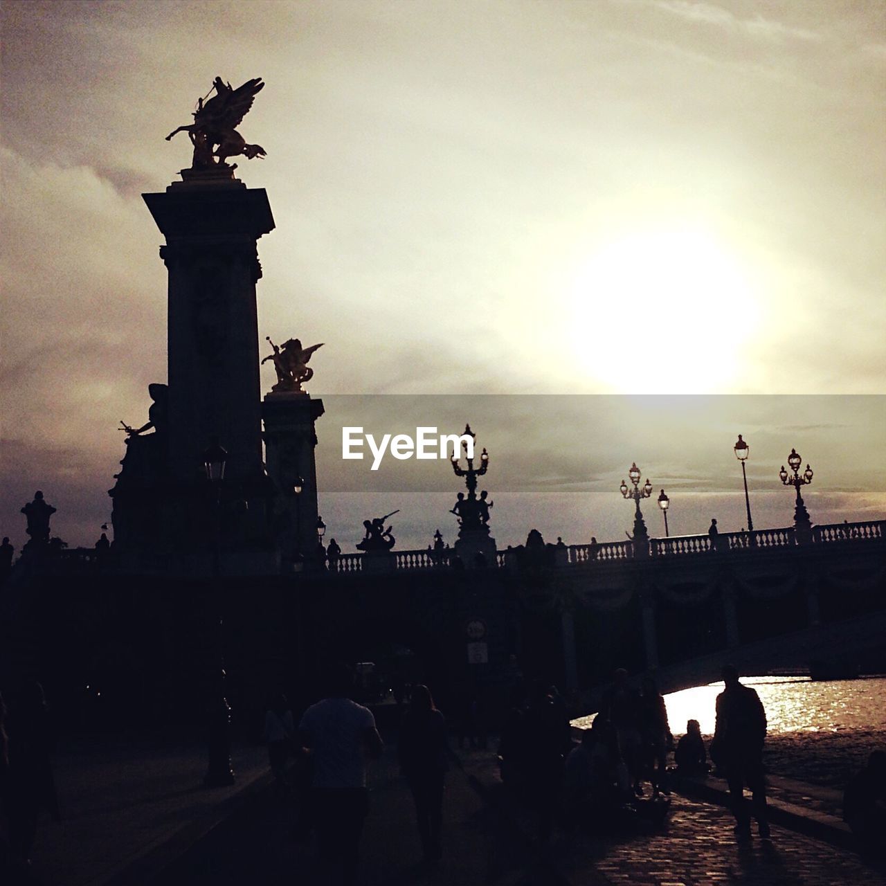 Pont alexandre iii against sky during sunset