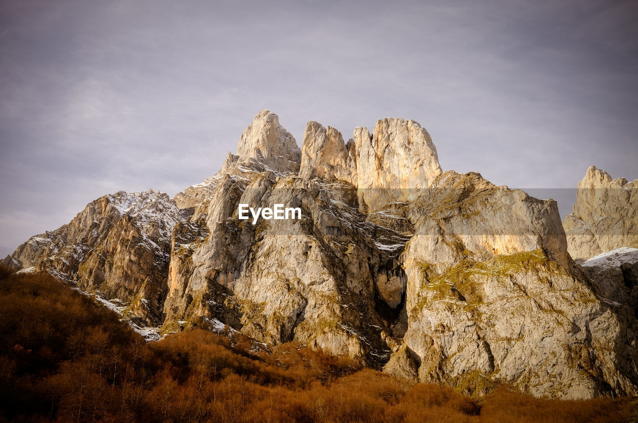 Rock formations against sky