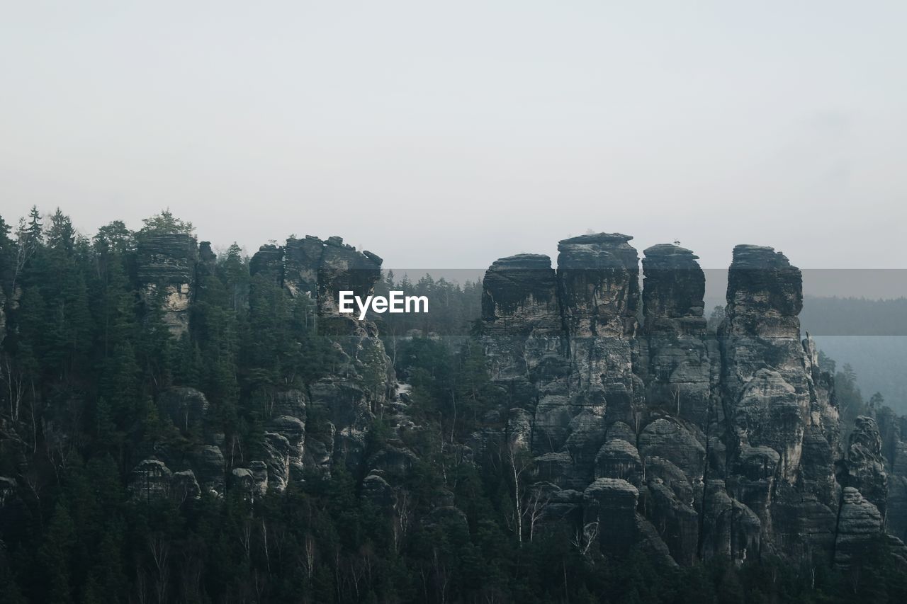 Panoramic view of landscape against clear sky